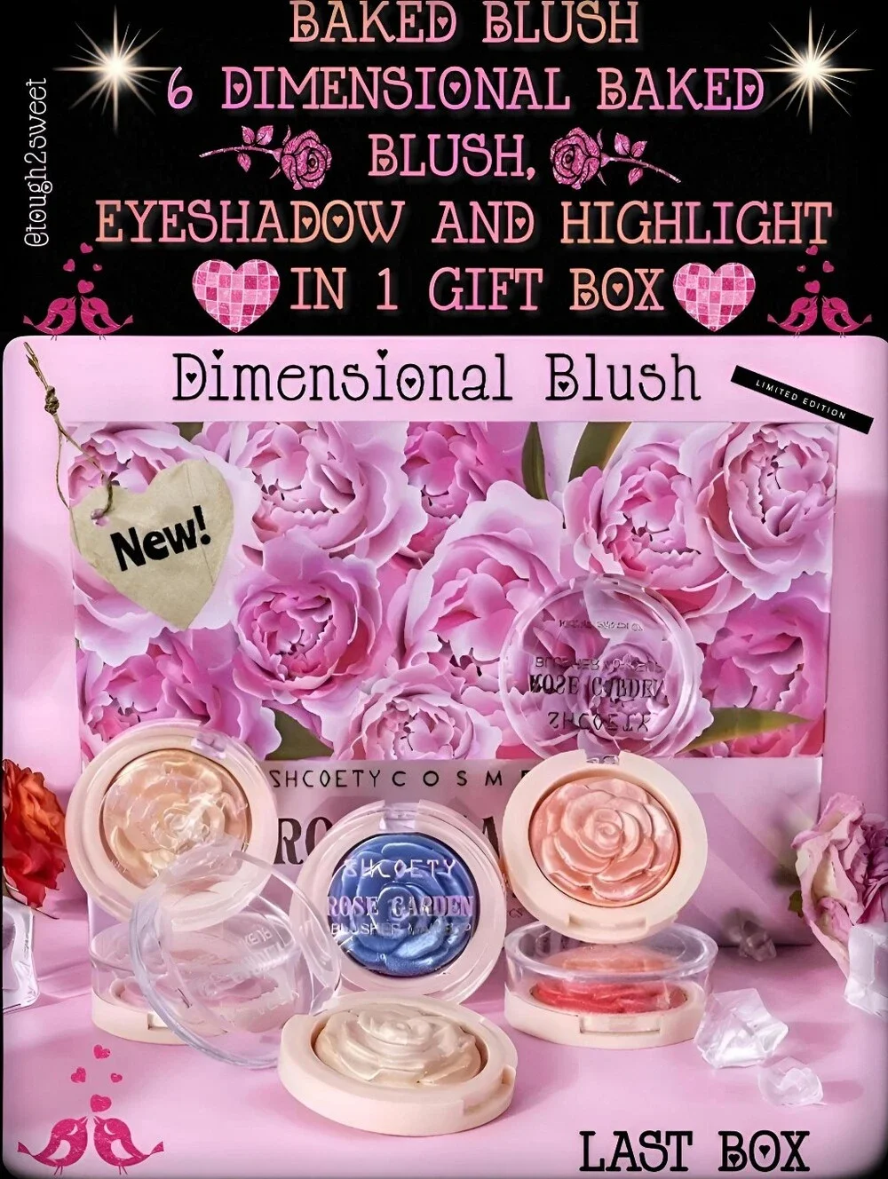 🆕️BAKED BLUSH💖6 DIMENSIONAL BAKED BLUSH/ EYESHADOW/HIGHLIGHT IN GIFT BOX